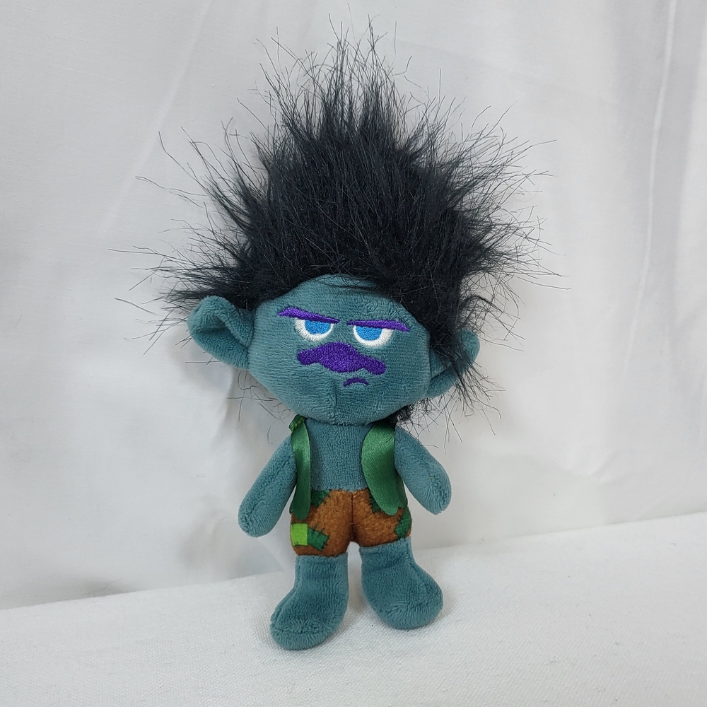 Dreamworks Trolls Branch 8" Plush Doll Coin Bag Zip‎ Close Plastic Clip Keychain